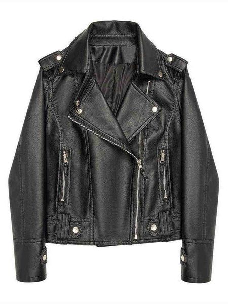 fitaylor new spring autumn motorcycle short jacket women punk style lapel zipper faux leather jacket fashion slim black coat j220727
fitaylor new spring autumn motorcycle short jacket women punk style lapel zipper faux leather jacket fashion slim black coat j220727