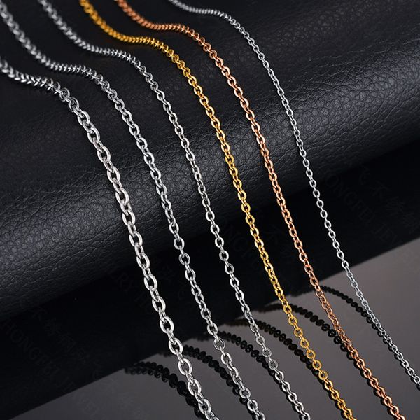titanium steel rolo link chains necklaces gifts 18k gold plated fashion simple design women never fade o chain fit for pendant mens diy jewe, Silver
titanium steel rolo link chains necklaces gifts 18k gold plated fashion simple design women never fade o chain fit for pendant mens diy jewe, Silver