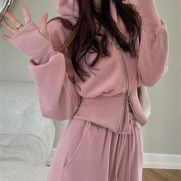 womens two piece pants houzhou autumn tracksuit women set korea zip up hoodie drawstring sweatpants casual solid sportswear female suit 2211, White
womens two piece pants houzhou autumn tracksuit women set korea zip up hoodie drawstring sweatpants casual solid sportswear female suit 2211, White