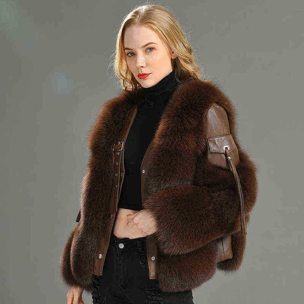 winter fashion real fox fur jackets for women locomotive style real sheep leather jacket natural fox fur coat j220727, Black
winter fashion real fox fur jackets for women locomotive style real sheep leather jacket natural fox fur coat j220727, Black