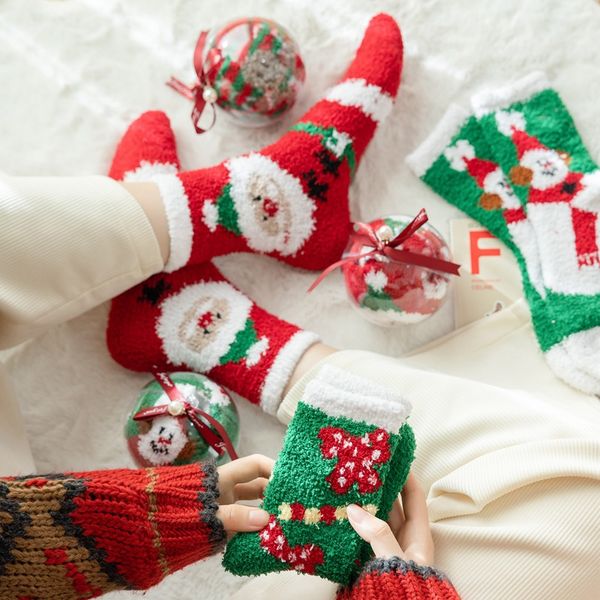 design socks color contrast christmas winter warm coral velvet soft waxy, Black;white
design socks color contrast christmas winter warm coral velvet soft waxy, Black;white