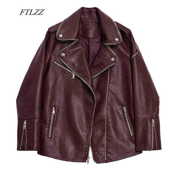 ftlzz faux soft leather loose jacket women autumn collar rivet zipper black punk jacket female faux pu biker jackets j220727
ftlzz faux soft leather loose jacket women autumn collar rivet zipper black punk jacket female faux pu biker jackets j220727