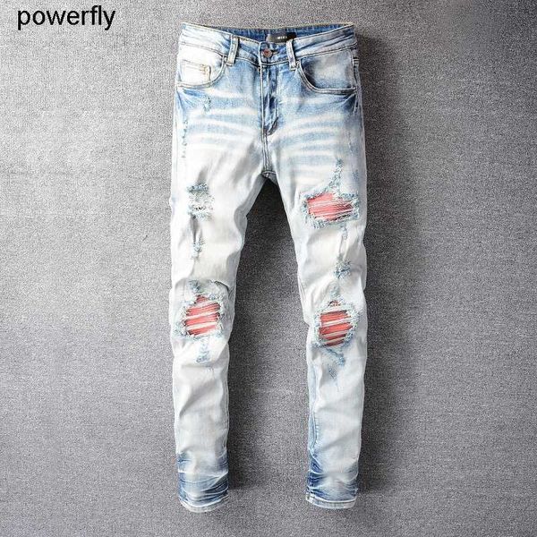 men's jeans new designer amirs casual worn washed splash color painting men's streetwear jeans, Blue
men's jeans new designer amirs casual worn washed splash color painting men's streetwear jeans, Blue