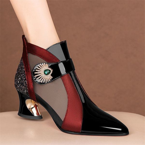 boots zomer mesh ademende sandalen met strass decoratie vormige hakken retro britse stijl sandalen lederen laarzen vrouwen 221114, Black
boots zomer mesh ademende sandalen met strass decoratie vormige hakken retro britse stijl sandalen lederen laarzen vrouwen 221114, Black