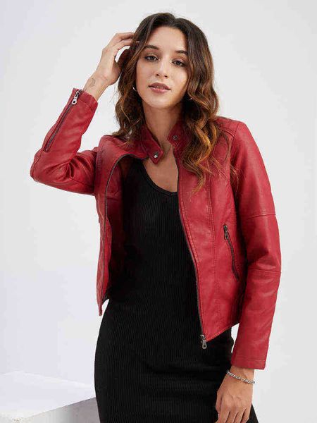 fmfssom spring red soft pu jacket for women long sleeve eur short faux leather coat black autumn moto biker warm outwear j220727
fmfssom spring red soft pu jacket for women long sleeve eur short faux leather coat black autumn moto biker warm outwear j220727