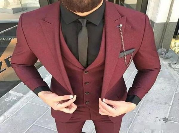 fit 2019 burgundy groom tuxedos excellent men wedding tuxedos men formal business prom party suitjacketpantstieve1495255, Black;gray 
fit 2019 burgundy groom tuxedos excellent men wedding tuxedos men formal business prom party suitjacketpantstieve1495255, Black;gray
