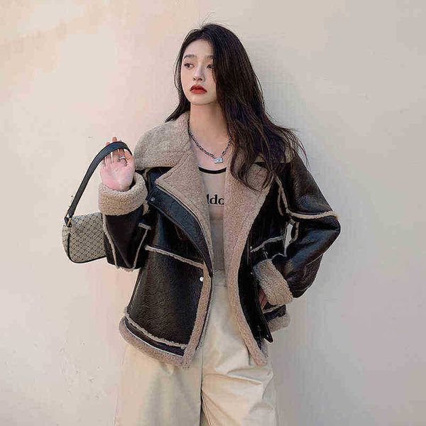 women winter jackets 2022 newcomers real lamb fur lining lady motorcycle real sheepskin jacket autumn outerwear s3878 j220727, Black
women winter jackets 2022 newcomers real lamb fur lining lady motorcycle real sheepskin jacket autumn outerwear s3878 j220727, Black