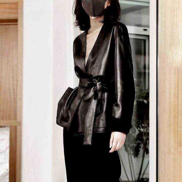 fitaylor new spring autumn pu jacket women fashion vneck laceup faux leather jacket lady loose solid color jacket j220727, Black
fitaylor new spring autumn pu jacket women fashion vneck laceup faux leather jacket lady loose solid color jacket j220727, Black
