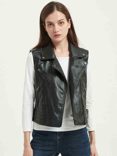 ailegogo spring autumn women slim black pu faux soft leather vest streewear female moto biker sleeveless ladies waistcoat j220727
ailegogo spring autumn women slim black pu faux soft leather vest streewear female moto biker sleeveless ladies waistcoat j220727