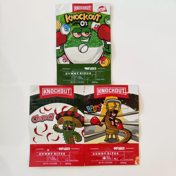 knockout infused gummy medicated mylar edibles packaging bags rings rainbow belt chamoy child lock stand up sour gummies package bag
knockout infused gummy medicated mylar edibles packaging bags rings rainbow belt chamoy child lock stand up sour gummies package bag