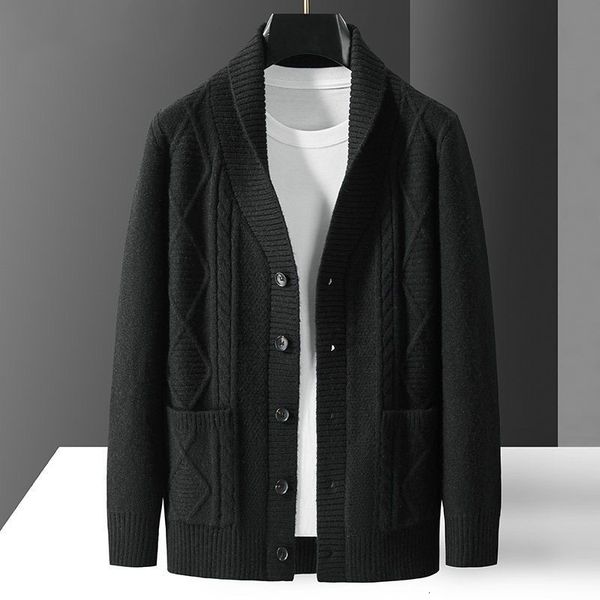 men's sweaters end luxury high diamond jacquard knitting cardigan men's 2023 autumn lapel loose wool sweater men's fashion ca, White;black
men's sweaters end luxury high diamond jacquard knitting cardigan men's 2023 autumn lapel loose wool sweater men's fashion ca, White;black