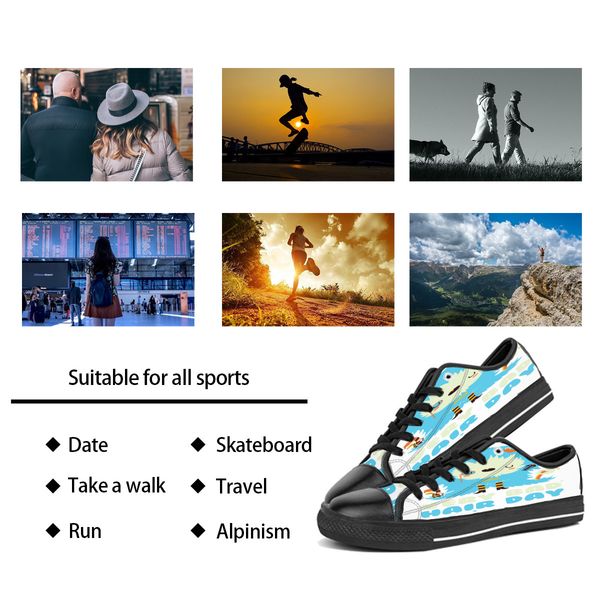 custom shoes classic canvas low cut skateboard casual triple black accept customization uv printing low mens womens sports sneakers breathab
custom shoes classic canvas low cut skateboard casual triple black accept customization uv printing low mens womens sports sneakers breathab