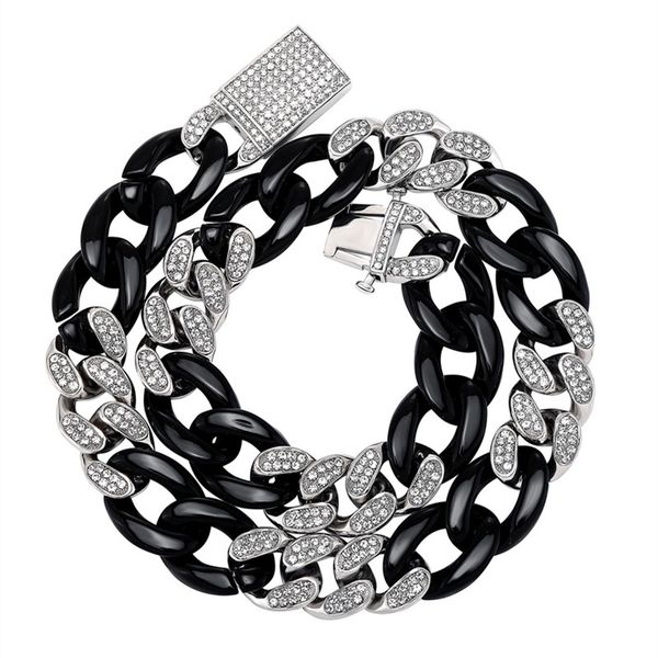 21mm 18/22inch white gold plated bling cz cuban chain necklace links hip hop rapper street jewelry for men women, Silver
21mm 18/22inch white gold plated bling cz cuban chain necklace links hip hop rapper street jewelry for men women, Silver