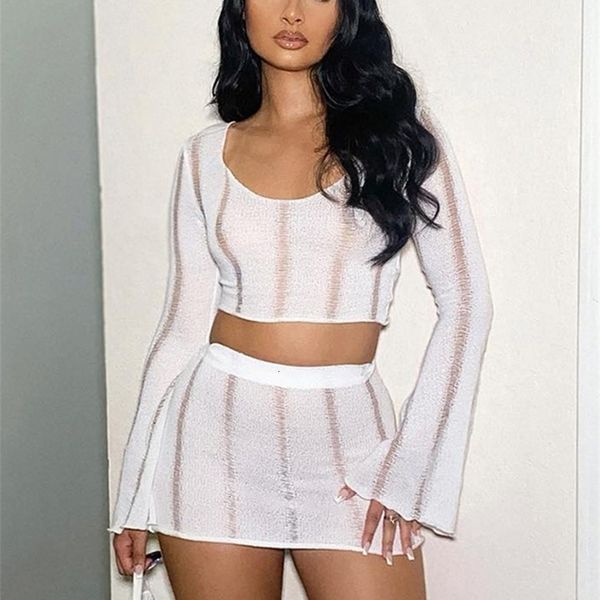 two piece dress hugcitar knitted solid o neck flare sleeves cut out crop skirts 2 pieces matching set irregular outfit festival club 221115, White
two piece dress hugcitar knitted solid o neck flare sleeves cut out crop skirts 2 pieces matching set irregular outfit festival club 221115, White