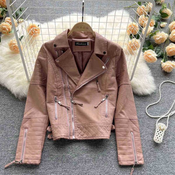 fitaylor new spring autumn motorcycle jacket women fashion zipper short faux leather jacket female high street slim solid jacket j220727, Black
fitaylor new spring autumn motorcycle jacket women fashion zipper short faux leather jacket female high street slim solid jacket j220727, Black