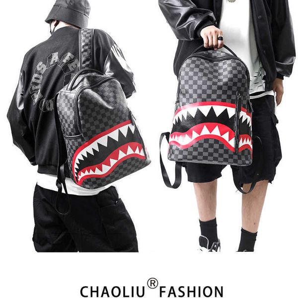 backpack men's travel handbag fashion lattice backpack student schoolbag large capacity shark bag street 221012
backpack men's travel handbag fashion lattice backpack student schoolbag large capacity shark bag street 221012