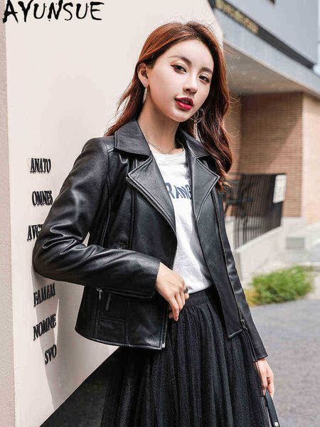 ayunsue 100 genuine leather jacket women spring short women sheepskin jacket motorcycle jackets and jackets chaquetas de mujer 45 j220727, Black
ayunsue 100 genuine leather jacket women spring short women sheepskin jacket motorcycle jackets and jackets chaquetas de mujer 45 j220727, Black