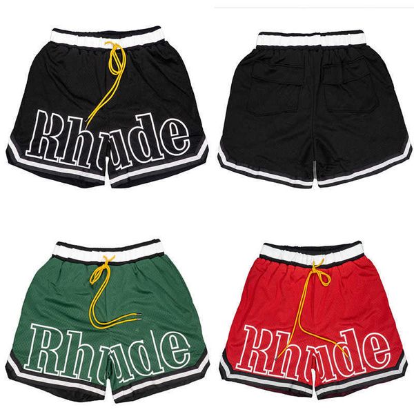 rhude american large mesh printed shorts webbing stitching tide brand loose sports drawstring basketball pants, White;black
rhude american large mesh printed shorts webbing stitching tide brand loose sports drawstring basketball pants, White;black