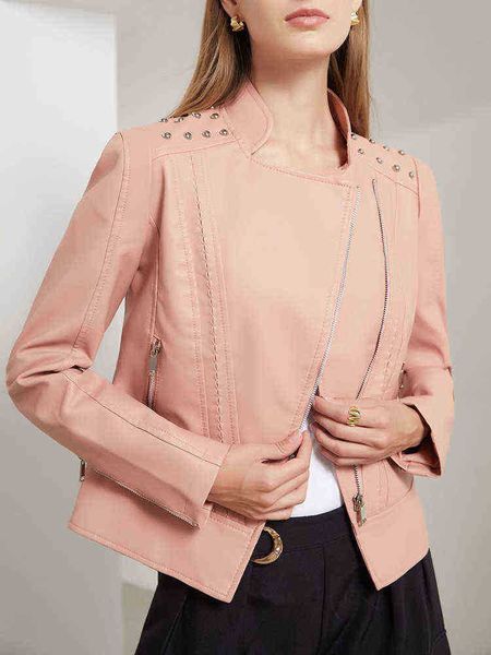 ailegogo spring autumn women moto biker rivet zipper pu leather jacket streetwear female slim faux leather short jacket outfit j220727, Black
ailegogo spring autumn women moto biker rivet zipper pu leather jacket streetwear female slim faux leather short jacket outfit j220727, Black