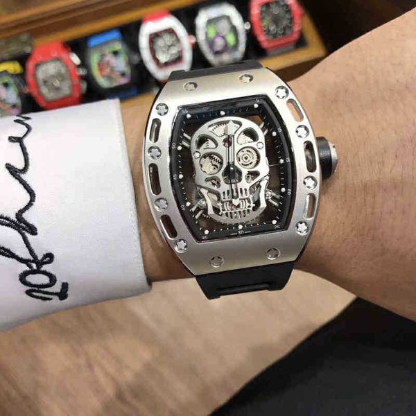 luxury watches for mens mechanical richa skull barrel rm052 men's hollow calendar automatic sports square swiss brand sport wristwatch, Slivery;brown
luxury watches for mens mechanical richa skull barrel rm052 men's hollow calendar automatic sports square swiss brand sport wristwatch, Slivery;brown