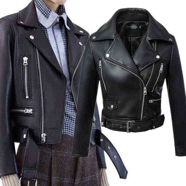 ailegogo new women black faux leather jacket autumn winter short soft pu leather jackets belt zipper moto biker jacket j220727
ailegogo new women black faux leather jacket autumn winter short soft pu leather jackets belt zipper moto biker jacket j220727