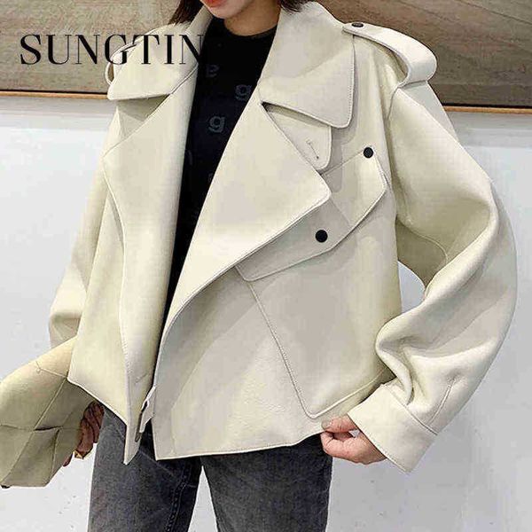sungtin fashion faux leather loose jacket women oversize korean streetwear pu biker punk jackets boyfriend stylel jacket 2022 chic j220727, Black
sungtin fashion faux leather loose jacket women oversize korean streetwear pu biker punk jackets boyfriend stylel jacket 2022 chic j220727, Black