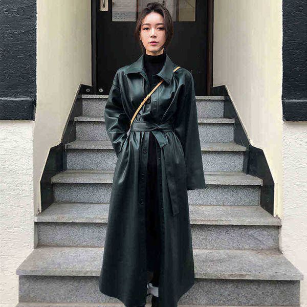 2019 autumn black long leather jacket women fashion jacket female windbreaker singlebreasted casual outerwear black large size j220727
2019 autumn black long leather jacket women fashion jacket female windbreaker singlebreasted casual outerwear black large size j220727