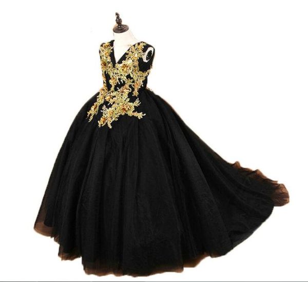 real po black ball gown flower girl dresses 2020 vneck appliques tulle long train flower girls dress children wedding party pr9491084, White;red
real po black ball gown flower girl dresses 2020 vneck appliques tulle long train flower girls dress children wedding party pr9491084, White;red