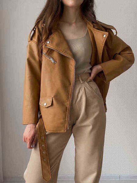 ailegogo new spring autumn faux leather jackets with belt women new loose casual jacket female drop shoulder moto biker outrun j220727, Black
ailegogo new spring autumn faux leather jackets with belt women new loose casual jacket female drop shoulder moto biker outrun j220727, Black
