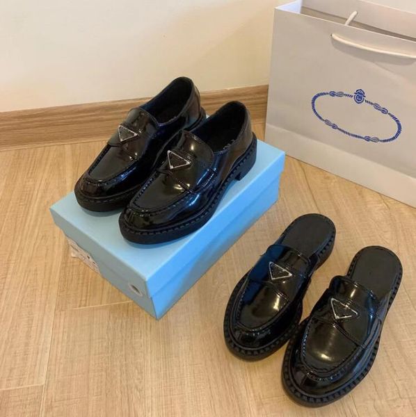 designer women brand shoes slippers p triangle loafer shoes genuine leather thick soled heightening non-slip platform shoe 35-41, Black
designer women brand shoes slippers p triangle loafer shoes genuine leather thick soled heightening non-slip platform shoe 35-41, Black