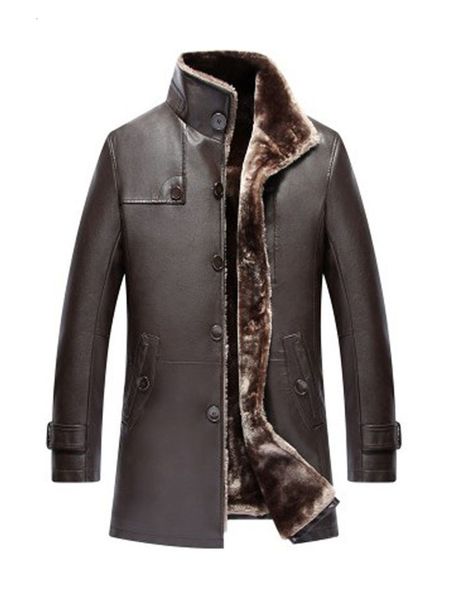 men's fur faux fur pfhq autumn winter men's fashion shearling sheep fur lining coat warm casual leather medium long thickened jack, Black
men's fur faux fur pfhq autumn winter men's fashion shearling sheep fur lining coat warm casual leather medium long thickened jack, Black