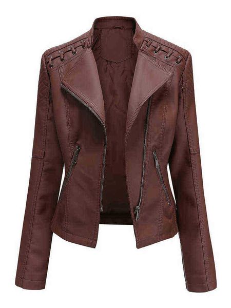 fmfssom spring women soft faux leather jacket streewear zipper long sleeve pu jacket for female moto biker warm short outrun j220727, Black
fmfssom spring women soft faux leather jacket streewear zipper long sleeve pu jacket for female moto biker warm short outrun j220727, Black