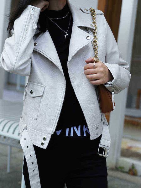 fitaylor spring autumn women faux soft leather jacket casual moto biker zipper jacket female punk windproof outfit j220727, Black
fitaylor spring autumn women faux soft leather jacket casual moto biker zipper jacket female punk windproof outfit j220727, Black