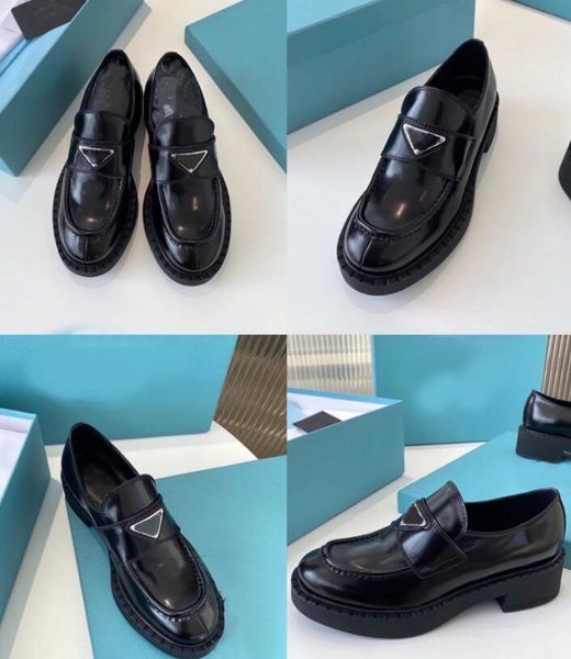 black leather shoes loafers thick bottom triangular metal buckle genuine leathers designer women boots casual shoes with dust bag
black leather shoes loafers thick bottom triangular metal buckle genuine leathers designer women boots casual shoes with dust bag