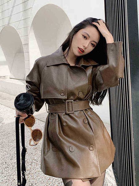 fmfssom spring women double breasted faux leather jacket female streetwear sashes pu coat autumn elegant warm coffee outwear j220727, Black
fmfssom spring women double breasted faux leather jacket female streetwear sashes pu coat autumn elegant warm coffee outwear j220727, Black
