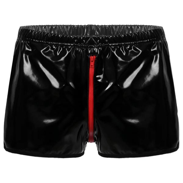 underpants panties men's boxer briefs shiny wet look patent leather shorts elastic waistband zipper crotch short pants nightclub, Black;white
underpants panties men's boxer briefs shiny wet look patent leather shorts elastic waistband zipper crotch short pants nightclub, Black;white