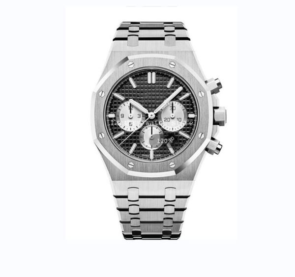 12 styles original box watches 41mm black dial 26320 vk quartz chronograph working stainless steel bracelet mens watches wristwatches, Slivery;brown
12 styles original box watches 41mm black dial 26320 vk quartz chronograph working stainless steel bracelet mens watches wristwatches, Slivery;brown