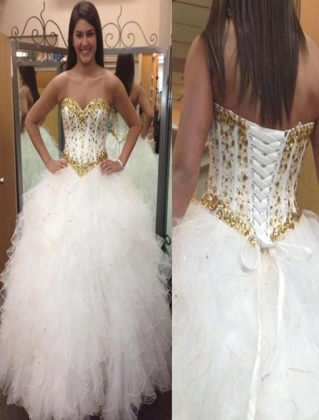 2019 white and gold long puffy organza quinceanera dresses sweetheart ball gown crystal sweet 16 bridal dresses custom made8668526, Blue;red
2019 white and gold long puffy organza quinceanera dresses sweetheart ball gown crystal sweet 16 bridal dresses custom made8668526, Blue;red