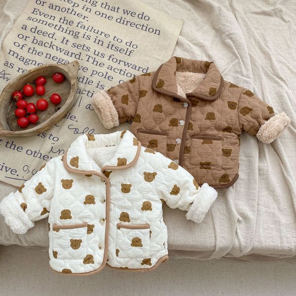 rompers winter baby coat children fleece warm jacket boys girls cotton cartoon little bear printing plush coat kids clothing 221114, Blue
rompers winter baby coat children fleece warm jacket boys girls cotton cartoon little bear printing plush coat kids clothing 221114, Blue