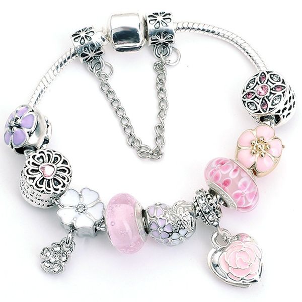 925 sterling silver murano glass charm bead fit european pandora bracelets for women diy pink snowflake five petals flower charm beads snake, Golden;silver
925 sterling silver murano glass charm bead fit european pandora bracelets for women diy pink snowflake five petals flower charm beads snake, Golden;silver
