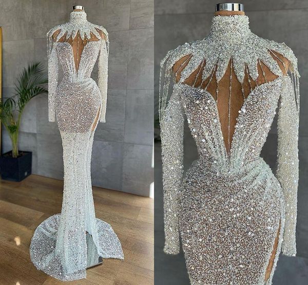 2021 white arabic split prom dresses luxury beading sequined high neck long sleeve women plus size formal evening gowns, Black;red
2021 white arabic split prom dresses luxury beading sequined high neck long sleeve women plus size formal evening gowns, Black;red