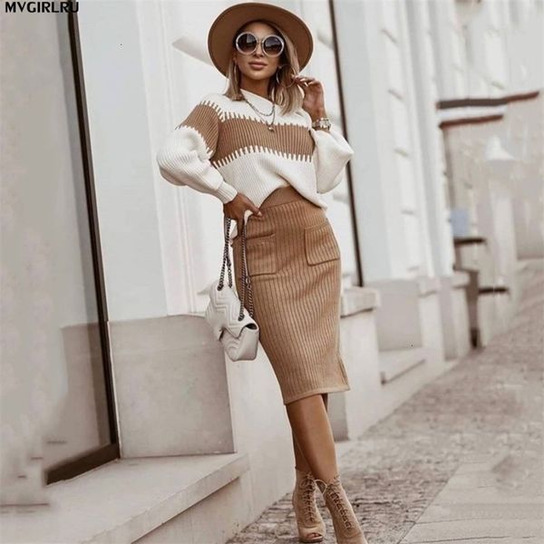 two piece dress mvgirlru spring autumn womens knitting sweater knitted skirt suits 2piece sets 221115, White
two piece dress mvgirlru spring autumn womens knitting sweater knitted skirt suits 2piece sets 221115, White