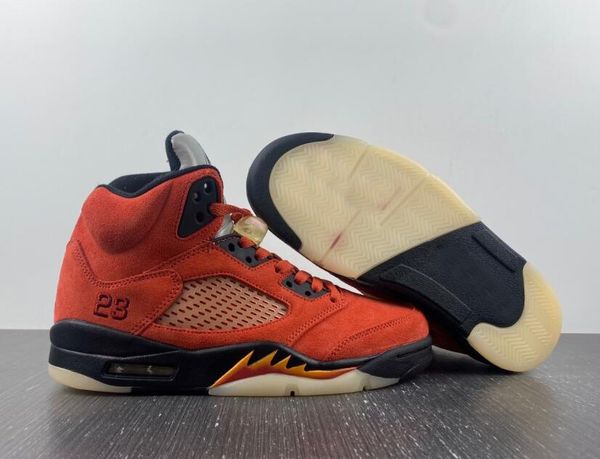 5 mars for her men basketball shoes 5s picante/bright mandarin-fire red-muslin-black 3m reflective sneakers dd9336-800 us 7-13 with original