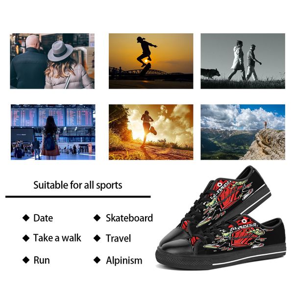 custom shoes classic canvas low cut skateboard casual triple black accept customization uv printing low mens womens sports sneakers breathab
custom shoes classic canvas low cut skateboard casual triple black accept customization uv printing low mens womens sports sneakers breathab