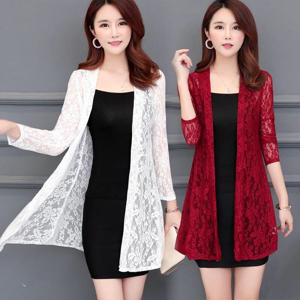 women's jackets summer lace cardigan long hollow sunscreen women casual pink black red white long-sleeve thin coat woman y932 221115, Black;brown
women's jackets summer lace cardigan long hollow sunscreen women casual pink black red white long-sleeve thin coat woman y932 221115, Black;brown