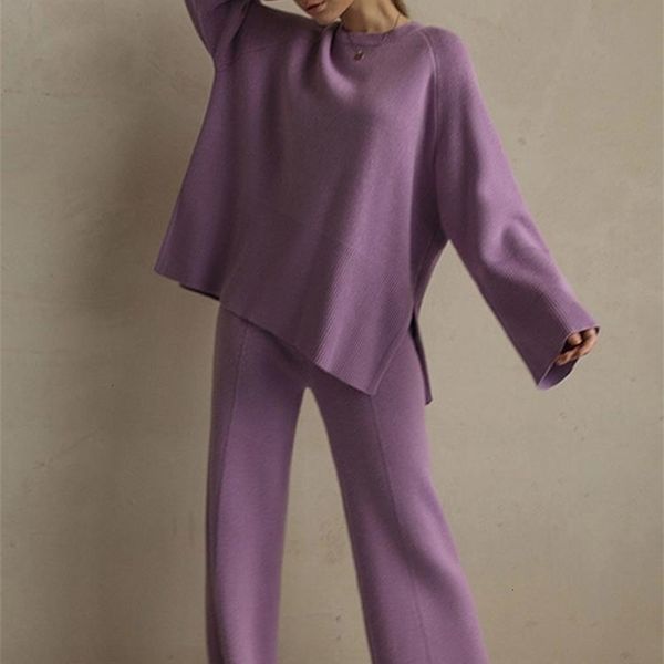 womens two piece pants autumn knit sweater trouser suits women casual loose oneck wide leg pant set winter female 221115, White
womens two piece pants autumn knit sweater trouser suits women casual loose oneck wide leg pant set winter female 221115, White