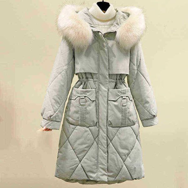 2022 winter down quilted jacket women large fur collar long overtheknee parka cotton quilted midlength jacket j220727, Black
2022 winter down quilted jacket women large fur collar long overtheknee parka cotton quilted midlength jacket j220727, Black