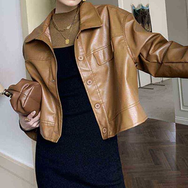 korean fashion leather jacket women streetwear loose button moto bike jacket high street casual cropped leather jacket winter 2021 j220727, Black
korean fashion leather jacket women streetwear loose button moto bike jacket high street casual cropped leather jacket winter 2021 j220727, Black