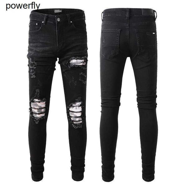 men's jeans new designer fashion brand amirs black hole patch jeans elastic slim streetwear jeans pants, Blue
men's jeans new designer fashion brand amirs black hole patch jeans elastic slim streetwear jeans pants, Blue
