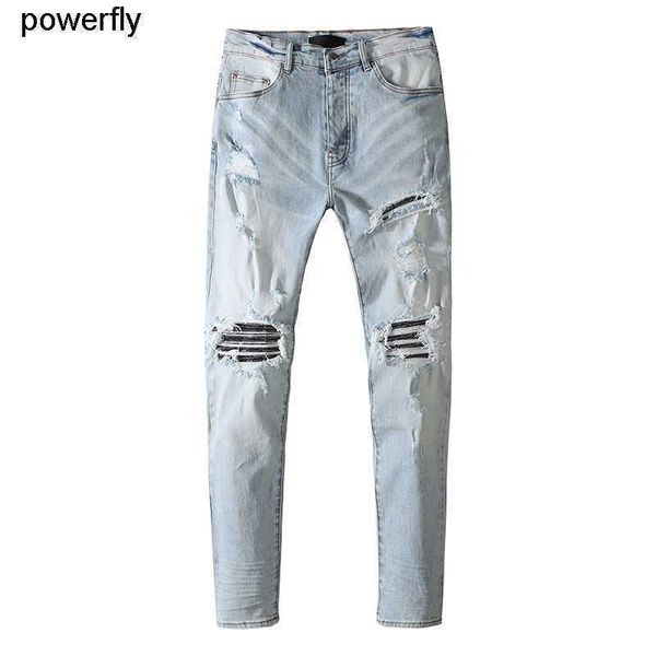 men's jeans designer fashion brand jeans personality frayed holes straight men's streetwear jeans pants, Blue
men's jeans designer fashion brand jeans personality frayed holes straight men's streetwear jeans pants, Blue